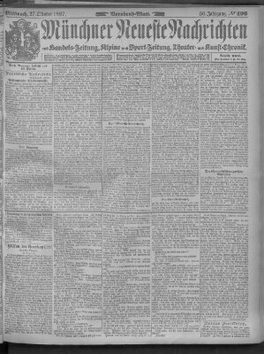 Münchner neueste Nachrichten Mittwoch 27. Oktober 1897