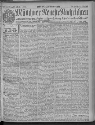 Münchner neueste Nachrichten Donnerstag 28. Oktober 1897