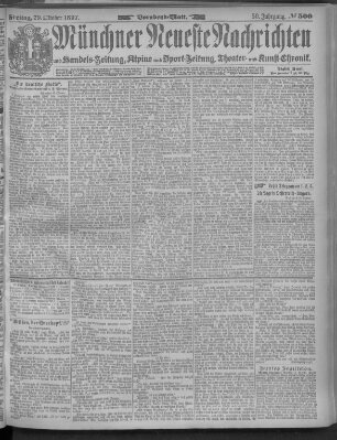 Münchner neueste Nachrichten Freitag 29. Oktober 1897