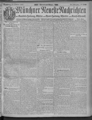 Münchner neueste Nachrichten Samstag 30. Oktober 1897