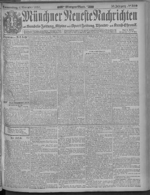 Münchner neueste Nachrichten Donnerstag 4. November 1897