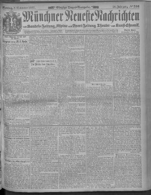 Münchner neueste Nachrichten Montag 8. November 1897