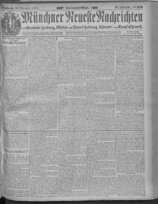 Münchner neueste Nachrichten Mittwoch 10. November 1897