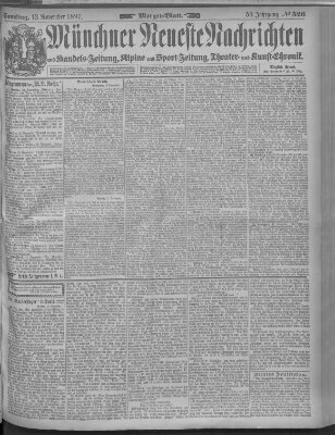 Münchner neueste Nachrichten Samstag 13. November 1897