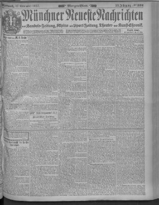 Münchner neueste Nachrichten Mittwoch 17. November 1897