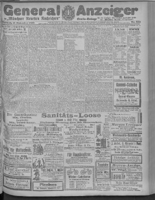 Münchner neueste Nachrichten Mittwoch 17. November 1897