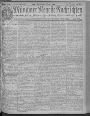 Münchner neueste Nachrichten Donnerstag 18. November 1897