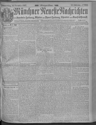 Münchner neueste Nachrichten Donnerstag 18. November 1897