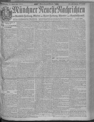 Münchner neueste Nachrichten Mittwoch 24. November 1897