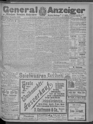 Münchner neueste Nachrichten Mittwoch 1. Dezember 1897