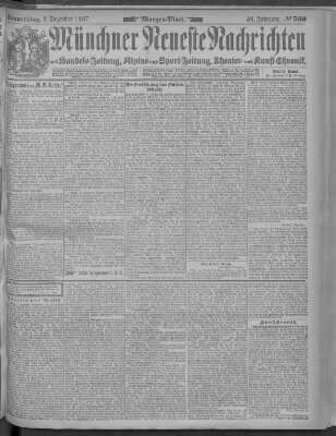 Münchner neueste Nachrichten Donnerstag 9. Dezember 1897