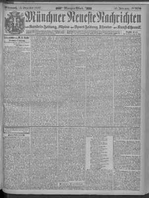 Münchner neueste Nachrichten Mittwoch 15. Dezember 1897