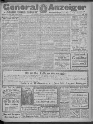 Münchner neueste Nachrichten Mittwoch 22. Dezember 1897