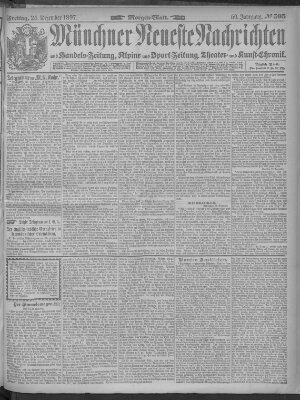 Münchner neueste Nachrichten Freitag 24. Dezember 1897