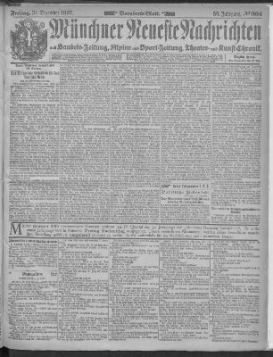 Münchner neueste Nachrichten Freitag 31. Dezember 1897