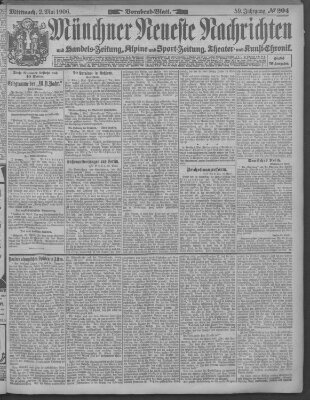 Münchner neueste Nachrichten Mittwoch 2. Mai 1906