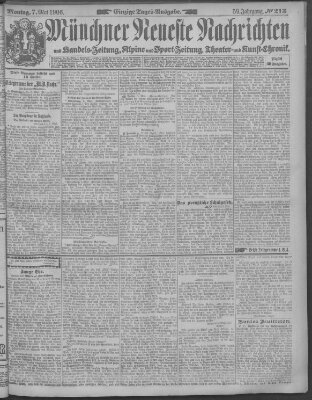 Münchner neueste Nachrichten Montag 7. Mai 1906