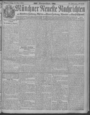 Münchner neueste Nachrichten Donnerstag 10. Mai 1906