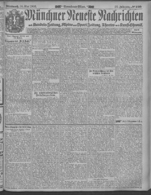 Münchner neueste Nachrichten Mittwoch 16. Mai 1906