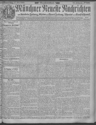 Münchner neueste Nachrichten Donnerstag 17. Mai 1906