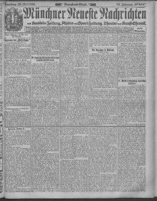 Münchner neueste Nachrichten Samstag 26. Mai 1906