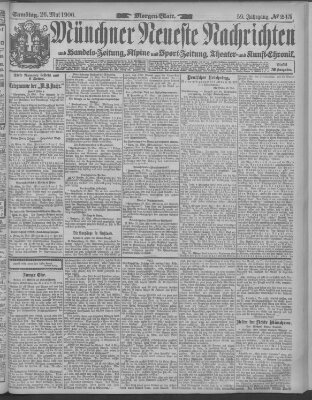 Münchner neueste Nachrichten Samstag 26. Mai 1906