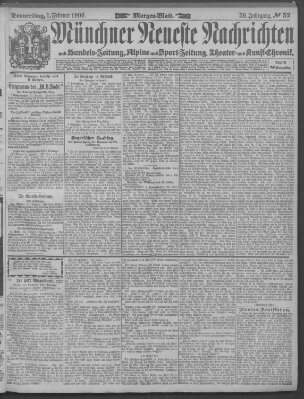 Münchner neueste Nachrichten Donnerstag 1. Februar 1906