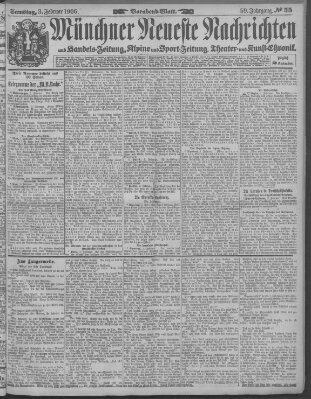 Münchner neueste Nachrichten Samstag 3. Februar 1906