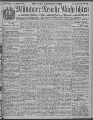 Münchner neueste Nachrichten Montag 19. Februar 1906