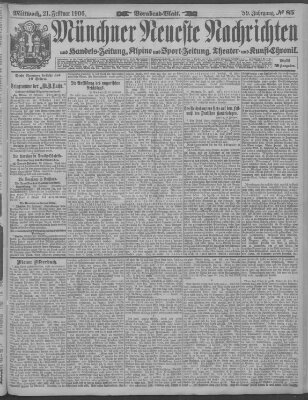 Münchner neueste Nachrichten Mittwoch 21. Februar 1906