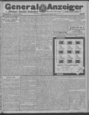 Münchner neueste Nachrichten Donnerstag 22. Februar 1906