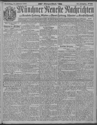 Münchner neueste Nachrichten Samstag 24. Februar 1906