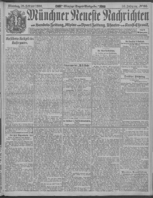 Münchner neueste Nachrichten Montag 26. Februar 1906