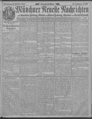 Münchner neueste Nachrichten Dienstag 27. Februar 1906