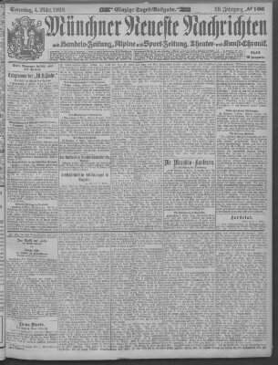 Münchner neueste Nachrichten Sonntag 4. März 1906