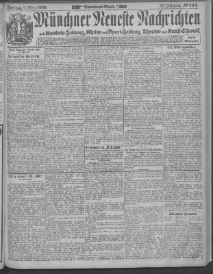 Münchner neueste Nachrichten Freitag 9. März 1906