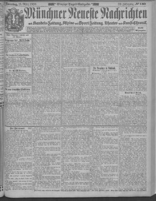 Münchner neueste Nachrichten Sonntag 18. März 1906