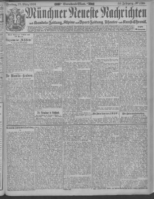 Münchner neueste Nachrichten Freitag 23. März 1906