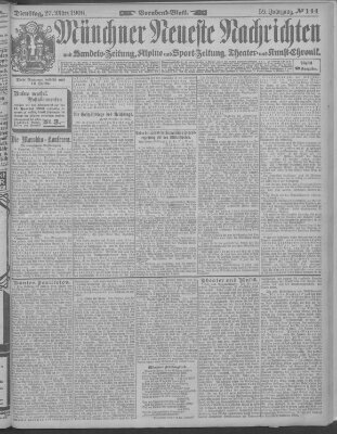 Münchner neueste Nachrichten Dienstag 27. März 1906