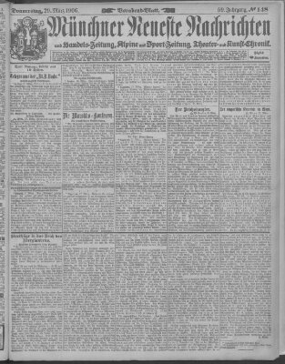 Münchner neueste Nachrichten Donnerstag 29. März 1906