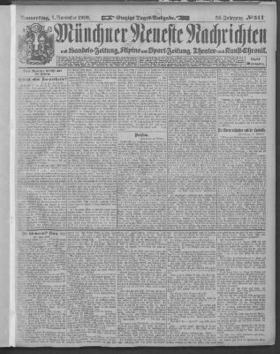 Münchner neueste Nachrichten Donnerstag 1. November 1906