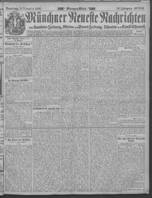 Münchner neueste Nachrichten Samstag 3. November 1906