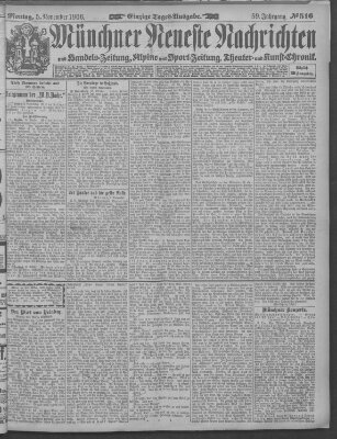 Münchner neueste Nachrichten Montag 5. November 1906