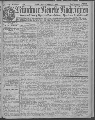 Münchner neueste Nachrichten Freitag 16. November 1906