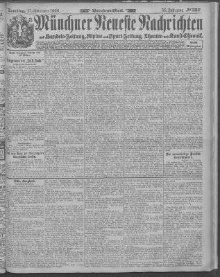 Münchner neueste Nachrichten Samstag 17. November 1906