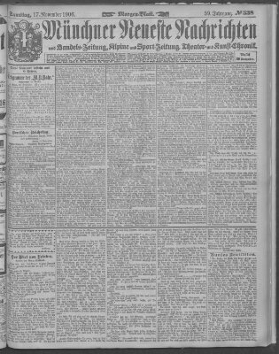 Münchner neueste Nachrichten Samstag 17. November 1906