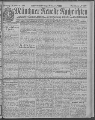 Münchner neueste Nachrichten Montag 19. November 1906