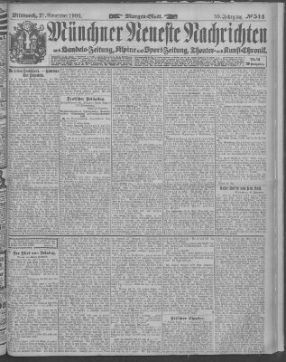 Münchner neueste Nachrichten Mittwoch 21. November 1906