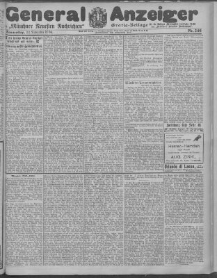 Münchner neueste Nachrichten Donnerstag 22. November 1906