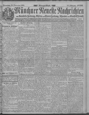 Münchner neueste Nachrichten Samstag 24. November 1906